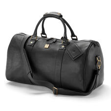 Boston Bag in Black Pebble Calf