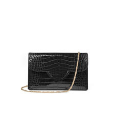 Ava Bag in Black Patent Croc