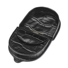 Horseshoe Coin Holder in Deep Shine Black Croc