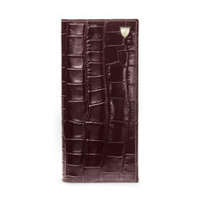 10 Card Slim Coat Wallet in Deep Shine Amazon Brown Croc