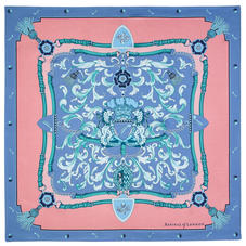 Aspinal Signature Shield Silk Scarf in Pink