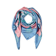 Aspinal Signature Shield Silk Scarf in Pink