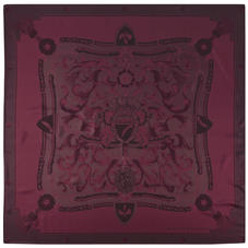 Aspinal Signature Shield Silk Scarf in Burgundy