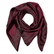Aspinal Signature Shield Silk Scarf in Burgundy