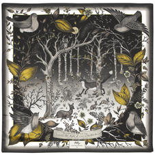Robin Silk Scarf in Black & Gold