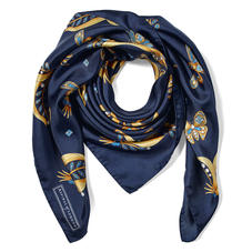 Summer Field Silk Scarf in Midnight Blue