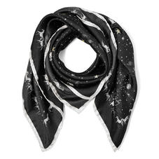 Pegasus Constellation Silk Scarf in Black (35.5