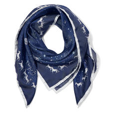 Pegasus Constellation Silk Scarf in Midnight Blue (35.5