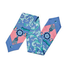 Signature Shield Silk Neck Bow Scarf in Pink
