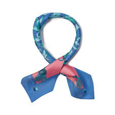 Signature Shield Silk Neck Bow Scarf in Pink