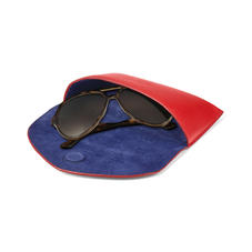 Leather Sunglasses Case in Scarlet Saffiano