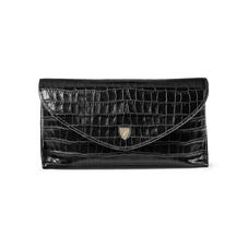 Sunglasses Case in Deep Shine Black Croc