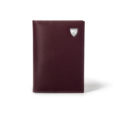 Double Fold Credit Card Holder in Smooth Chocolate with Green Land Snake