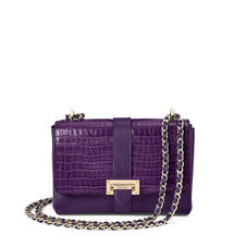 Lottie Bag in Deep Shine Amethyst Croc