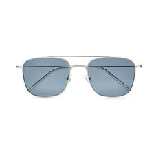 Aerodrome Aviator Sunglasses in Gunmetal Silver with Dark Brown Pebble Case