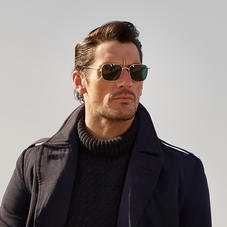 Aerodrome Aviator Sunglasses in Gunmetal Silver with Dark Brown Pebble Case