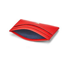 Slim Credit Card Holder in Scarlet Saffiano