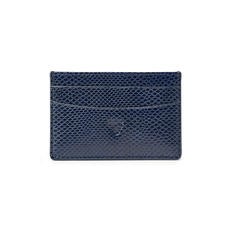 Slim Credit Card Holder in Midnight Blue Lizard