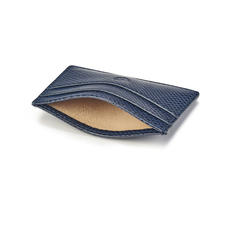 Slim Credit Card Holder in Midnight Blue Lizard