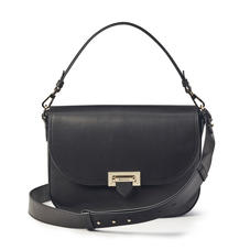 Slouchy Saddle Bag in Smooth Black