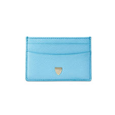 Slim Credit Card Holder in Bright Blue Saffiano