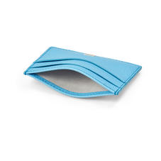 Slim Credit Card Holder in Bright Blue Saffiano