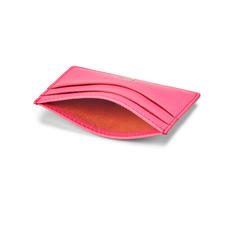 Slim Credit Card Holder in Bright Pink Saffiano