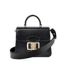 Small Lion Lansdowne Bag in Smooth Black