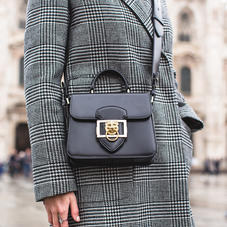 Small Lion Lansdowne Bag in Smooth Black