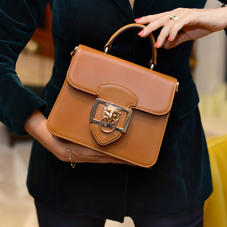 Small Lion Lansdowne Bag in Smooth Tan