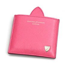 Compact Mirror in Bright Pink Saffiano
