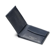 Billfold Coin Wallet in Navy Saffiano & Smooth Navy