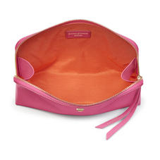 Large Essential Cosmetic Case in Bright Pink Saffiano