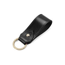 Leather Loop Keyring in Smooth Black