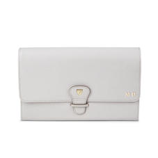 Classic Travel Wallet in Light Grey Saffiano