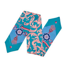Signature Shield Silk Neck Bow Scarf in Bluebird
