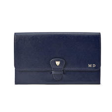 Classic Travel Wallet in Navy Saffiano