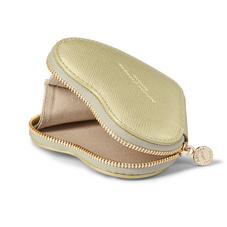 Heart Coin Purse in Gold Saffiano