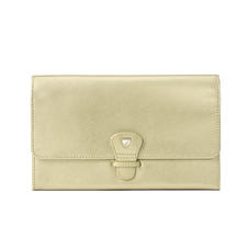 Classic Travel Wallet in Gold Saffiano