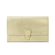 Classic Travel Wallet in Gold Saffiano