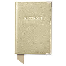 Passport Cover in Gold Saffiano