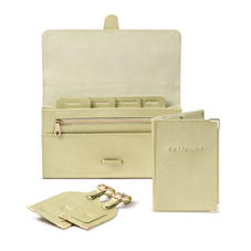 Travel Collection in Gold Saffiano