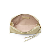 Small Essential Cosmetic Case in Gold Saffiano