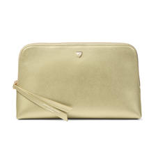Large Essential Cosmetic Case in Gold Saffiano