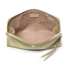Large Essential Cosmetic Case in Gold Saffiano