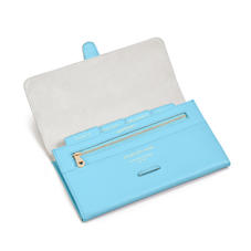 Classic Travel Wallet in Bright Blue Saffiano