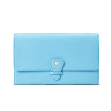 Classic Travel Wallet in Bright Blue Saffiano