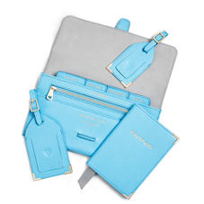 Travel Collection in Bright Blue Saffiano
