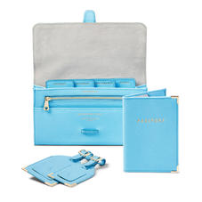 Travel Collection in Bright Blue Saffiano