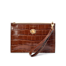 Equestrian Soho Bag in Deep Shine Brown Soft Croc